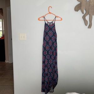 French grey halter maxi